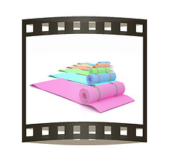 Image showing karemats. 3D illustration. The film strip