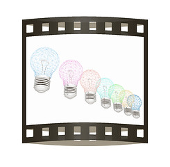 Image showing lamps. 3D illustration. The film strip