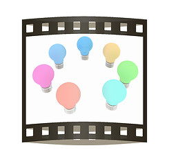 Image showing lamps. 3D illustration. The film strip