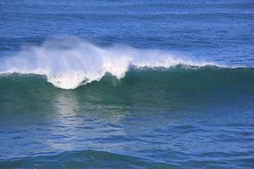 Image showing Sea surf great wave break on coastline