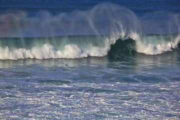 Image showing Sea surf great wave break on coastline