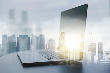 Image showing laptop computer on office table