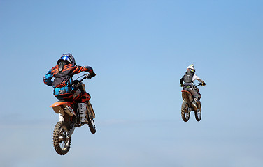 Image showing ARSENYEV, RUSSIA - AUG 30: Rider participates in the  round of t