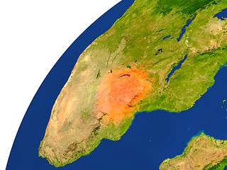 Image showing Country of Zimbabwe satellite view