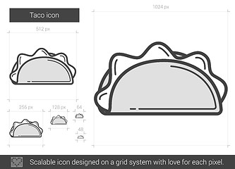 Image showing Taco line icon.