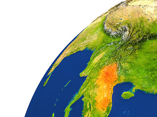 Image showing Country of Laos satellite view