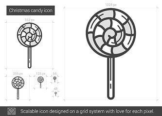 Image showing Christmas candy line icon.