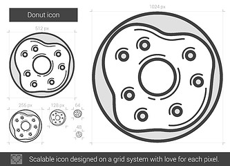 Image showing Donut line icon.