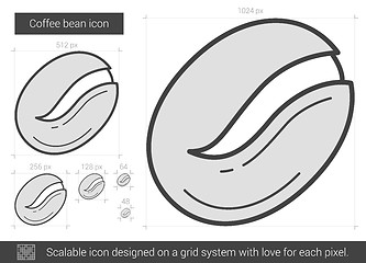 Image showing Coffee bean line icon.