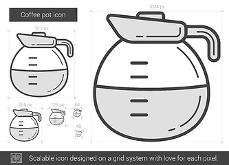 Image showing Coffee pot line icon.