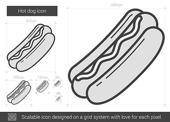 Image showing Hot dog line icon.