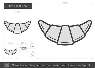 Image showing Croissant line icon.