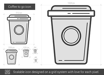 Image showing Coffee to go line icon.