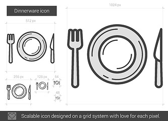 Image showing Dinnerware line icon.