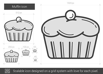 Image showing Muffin line icon.