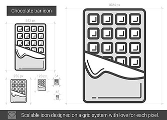 Image showing Chocolate bar line icon.