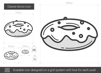 Image showing Glazed donut line icon.