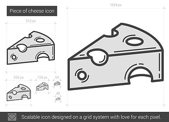 Image showing Piece of cheese line icon.