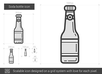 Image showing Soda bottle line icon.