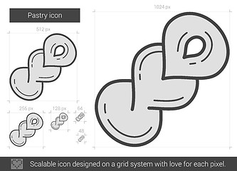 Image showing Pastry line icon.