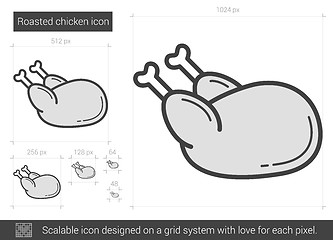 Image showing Roasted chicken line icon.