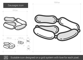 Image showing Sausages line icon.