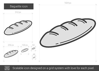 Image showing Baguette line icon.