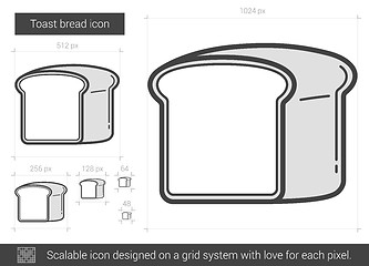 Image showing Toast bread line icon.