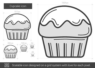 Image showing Cupcake line icon.