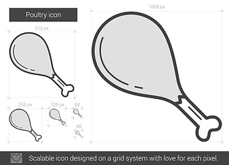 Image showing Poultry line icon.