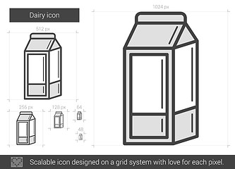 Image showing Dairy line icon.