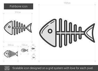 Image showing Fishbone line icon.