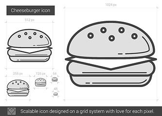 Image showing Cheeseburger line icon.