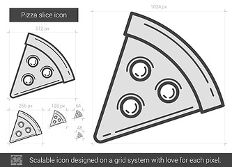 Image showing Pizza slice line icon.