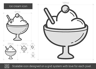 Image showing Ice cream line icon.