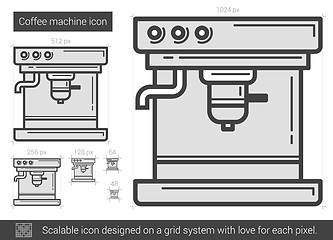 Image showing Coffee machine line icon.