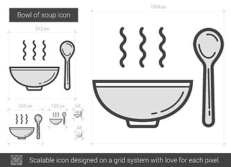 Image showing Bowl of soup line icon.