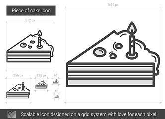 Image showing Piece of cake line icon.