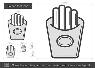 Image showing French fries line icon.