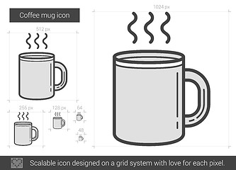 Image showing Coffee mug line icon.