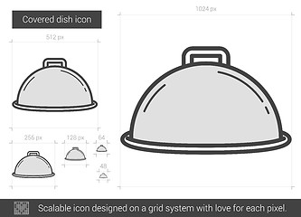 Image showing Covered dish line icon.