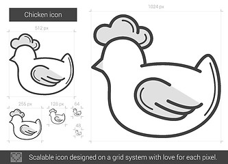 Image showing Chicken line icon.