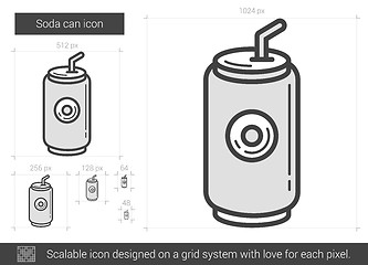 Image showing Soda can line icon.