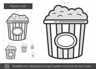 Image showing Popcorn line icon.