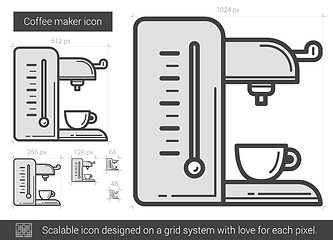 Image showing Coffee maker line icon.