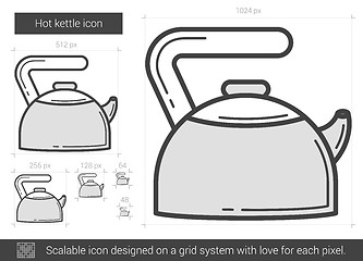 Image showing Hot kettle line icon.