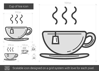 Image showing Cup of tea line icon.