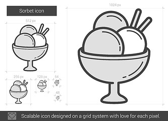 Image showing Sorbet line icon.