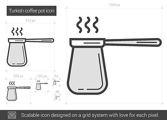 Image showing Turkish coffee pot line icon.