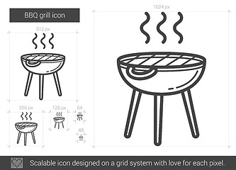 Image showing BBQ grill line icon.